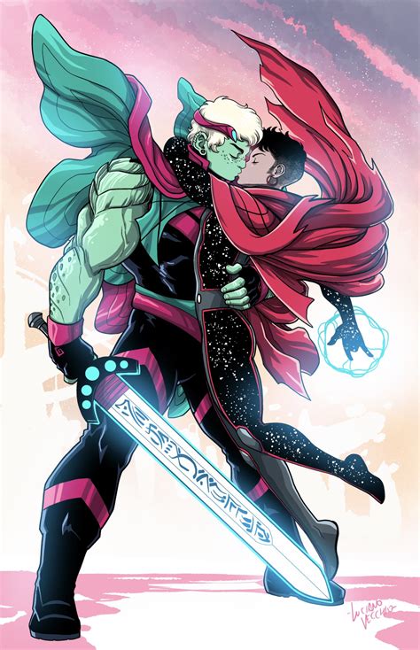 Illustration of Wiccan and Hulkling